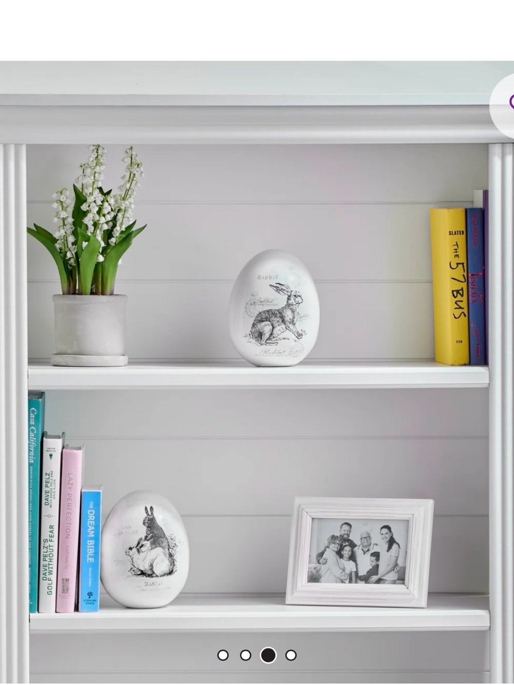 White Rabbit Decorative Accent ceramic egg - Picture 15 of 16